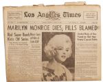 Marilyn Monroes Death Covered in the Los Angeles Times of 6 August 1962 -- Pills Blamed