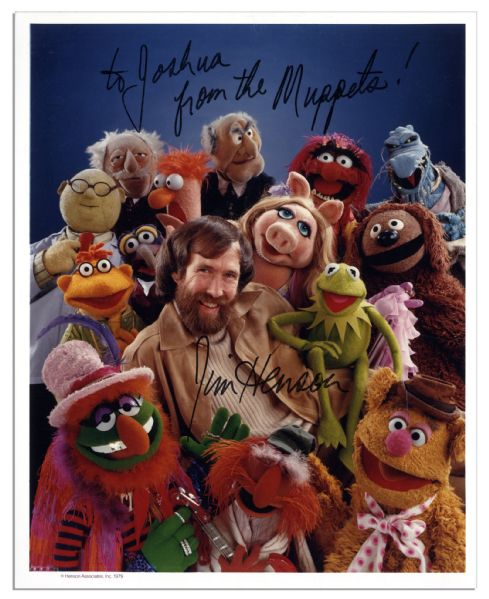 Jim Henson Signed 8'' x 10'' Photo With Stars of ''The Muppet Movie''