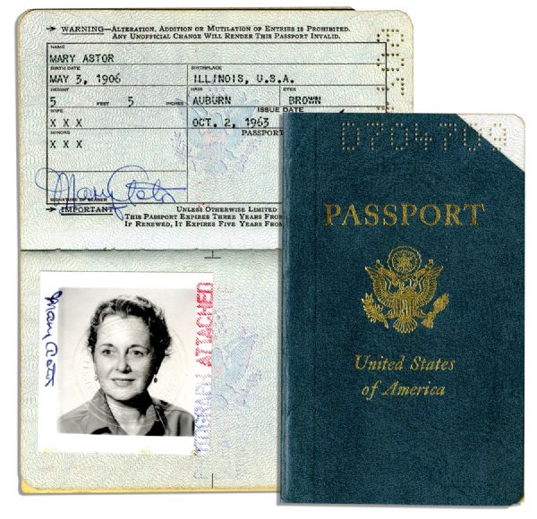 Mary Astors 1963 Passport