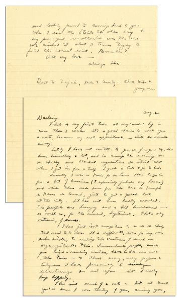 Dwight Eisenhower WWII Autograph Letter Signed to Mamie -- Dated 1944 After the Liberation of Paris From Nazis -- …I was in Paris…the people are hungry and…for the moment, hysterical…