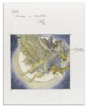 Original Harry Potter Prisoner of Azkaban Book Cover Illustration -- Depicting Harry Riding the Mythical Creature, Buckbeak, Under the Moonlight -- Signed by Artist Cliff Wright