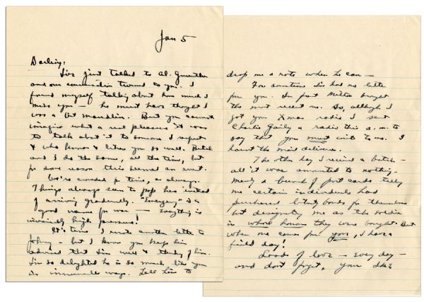 General Dwight Eisenhower WWII Autograph Letter Signed to His Wife, Mamie -- ''...'Emergency' is a good name for war…high pressure!...''