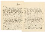 General Dwight Eisenhower WWII Autograph Letter Signed to His Wife, Mamie -- ...Emergency is a good name for war…high pressure!...