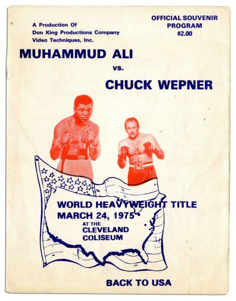 Program From the 1975 World Heavyweight Championship -- Muhammad Ali vs. Chuck Wepner -- The Match That Inspired The Film ''Rocky''