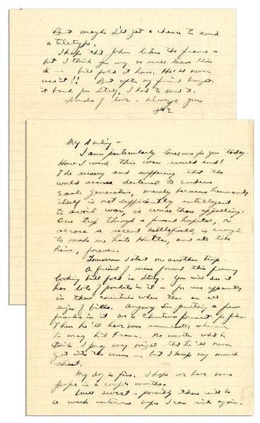 Dwight Eisenhower WWII Autograph Letter Signed -- ''...How I wish this war would end!...One trip...across a recent battlefield, is enough to make one hate Hitler, and all like him, forever...''