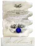 Ulysses S. Grant Signed Naval Document as President -- 1870