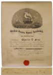 Famed Admiral David Porter Signed Naval Document -- 1868