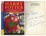 J.K. Rowling Signed First Edition, First Printing of Harry Potter and the Philosophers Stone -- With PSA/DNA COA