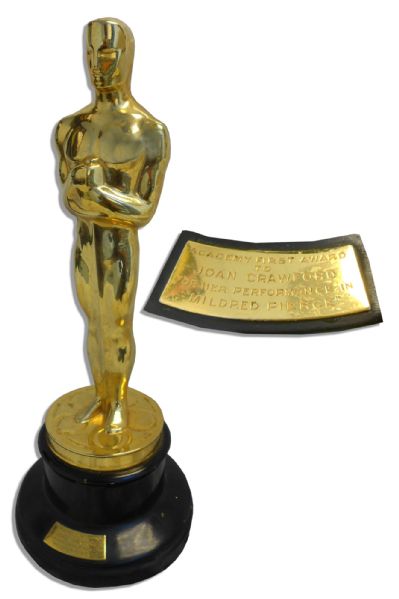 Shawshank Redemption prop Joan Crawford's Best Actress Academy Award Oscar For ''Mildred Pierce'' -- Considered One of the Greatest Performances by an Actress in the History of Cinema
