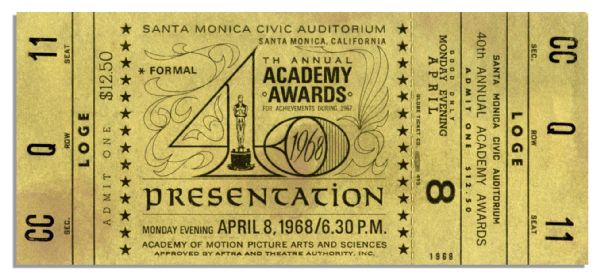 Lot of Five Academy Award Ceremony Programs From 1968-1971