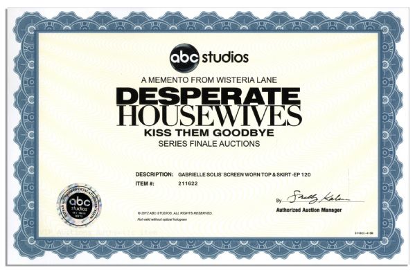 Dress Worn by Eva Longoria on ''Desperate Housewives'' -- With ABC Studios COA