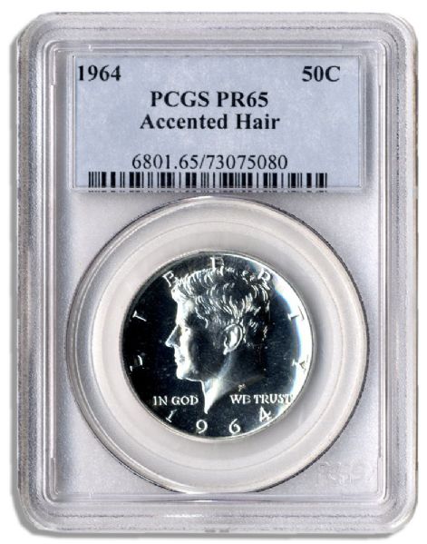 Kennedy Half Dollar -- Series 1964 -- PCGS PR65 -- Accented Hair