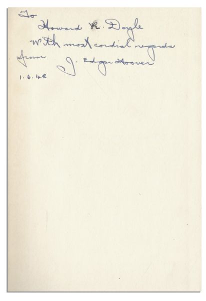 ''The Story of the FBI'' Signed by J. Edgar Hoover as FBI Director