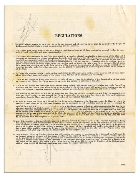 Cal Abrams Triple-Signed 1949 Minor League Contract