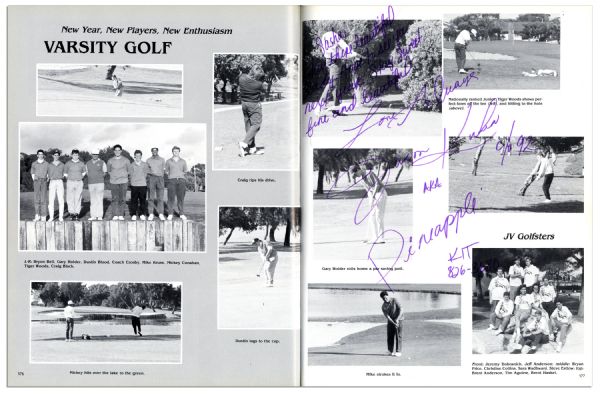 Tiger Woods High School Yearbook -- With Early Pictures of Tiger on the Golf Team