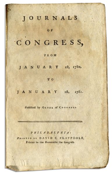 ''Journals of Congress, Volume VI'' -- From the Year 1780