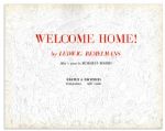 Ludwig Bemelmans ''Welcome Home!'' Signed -- With Sketch of a Young Boy