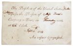 John Adams Invitation to President's House -- Rare