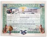 Herbert Hoover Signed Shellback Certificate