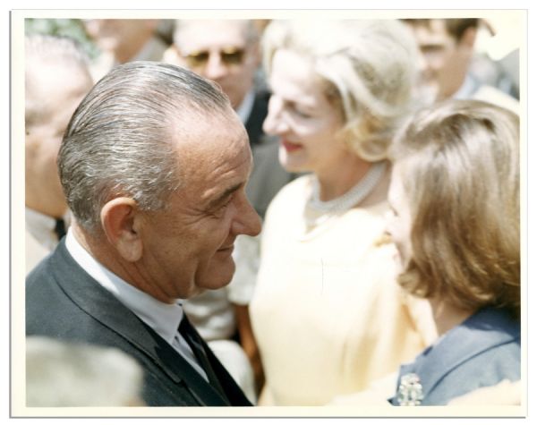 Lyndon B. Johnson Presidential Ephemera Lot -- Includes 1964 Program Signed by Artist William de Kooning -- Also With Candid Photos of LBJ & His Blank Personal Stationery