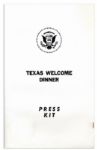 Press Kit for the ''Texas Welcome Dinner'' Honoring JFK the Night of His Assassination