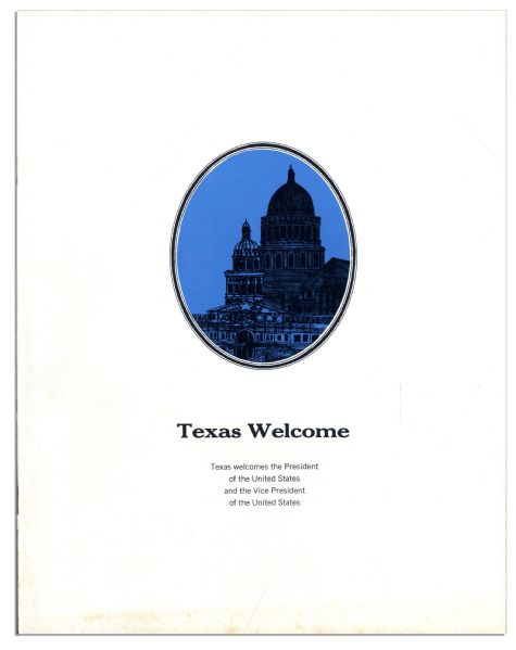 JFK ''Texas Welcome'' Dinner Program From 22 November 1963