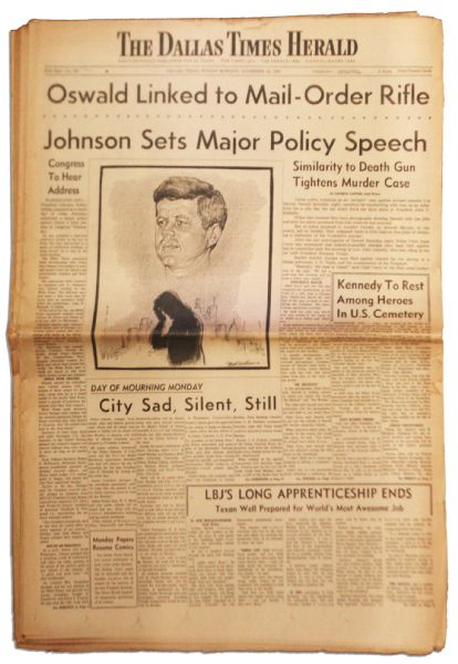 JFK Assassination Dallas Newspaper -- 24 November 1963