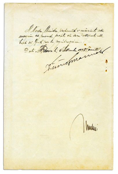 1928 Document Signed by Benito Mussolini & Vittorio Emanuele III