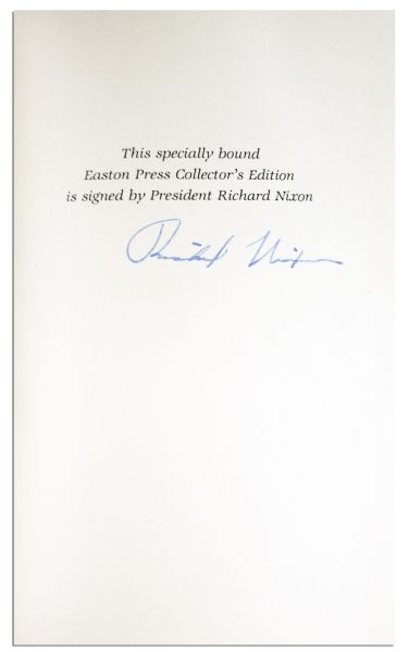 Richard Nixon Signed Easton Press Edition of ''The Memoirs of Richard Nixon''