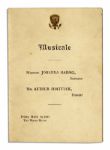 Taft Presidential Invitation to a Musical Performance at the White House -- 1912 