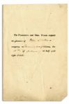 President John Tyler 1845 Invitation to the White House