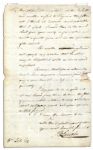 Revolutionary War General and First Secretary of War, Benjamin Lincoln Autograph Letter Signed -- Rare
