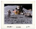 Apollo 15 Moon Landing Photo With All 3 Astronaut Signatures