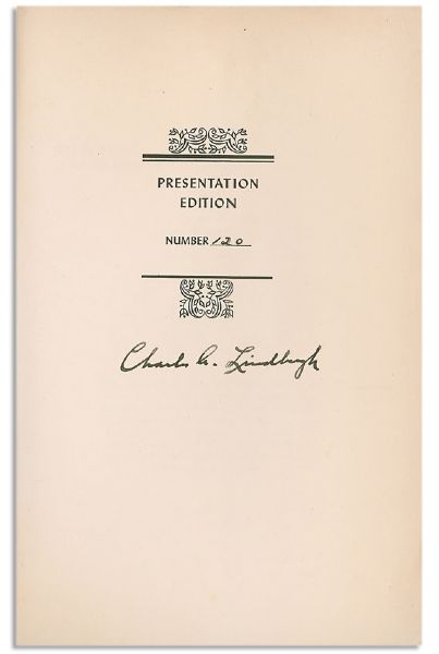 Charles Lindbergh Signed Limited Edition of ''The Spirit of St. Louis''