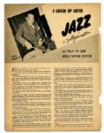 Duke Ellington Autograph Magazine Photo Signed ''good luck / Duke Ellington'' -- Measures 8.5'' x 11'' -- Very Good With Chips to Left Edge & Toning