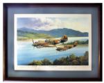 Chennault's Flying Tigers  -- WWII Print Signed by Aces Tex Hill, Bob Neale, Charles Older, Ed Rector, Dick Rossi, Erik Shilling and Robert T. Smith