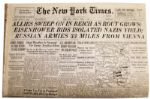 ''The New York Times'' From 1 April 1945 -- ''Allies Sweep On In Reich As Rout Grows''