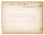Harriet Beecher Stowe Handwrites a Quote From ''Macbeth'' and Signs Alongside William Cullen Bryant Upon a Single Slip
