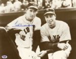 Ted Williams Signed Photo Posing With DiMaggio -- Sepia Tone 14 x 11 -- PSA/DNA COA -- Very Good