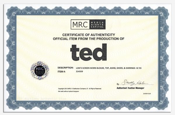 Mila Kunis Screen-Worn Wardrobe Ensemble From 2012 Comedy Film ''Ted'' 