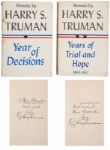 Harry Truman Signed Two Volume Set of His Memoirs -- Both Volumes Signed
