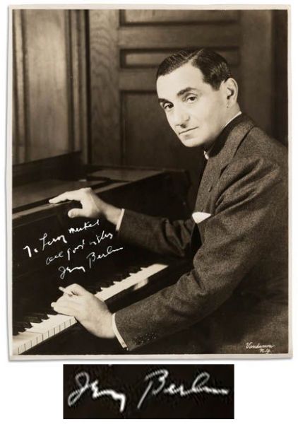 Nice Irving Berlin Signed and Inscribed 8'' x 10'' Black and White Photo