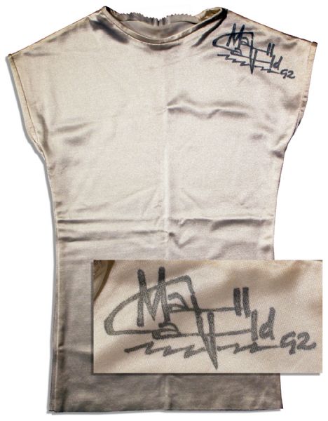 Maxwell Caulfield Signs a Shirt He Wore as ''Michael Carrington'' in ''Grease 2'' -- With COA Signed by the Actor
