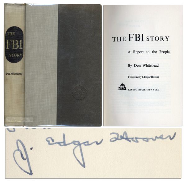 J. Edgar Hoover Signed ''The FBI Story'' -- ''Best Wishes / J. Edgar Hoover'' -- Near Fine