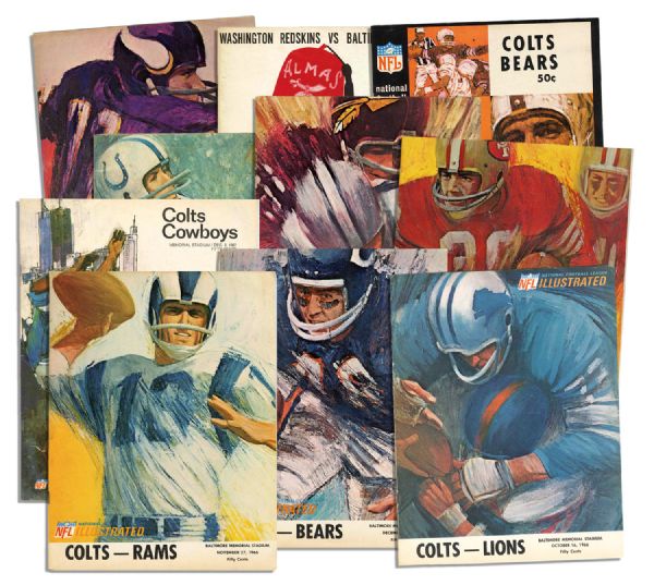 Collection of Ten Baltimore Colts Programs From the 1960's