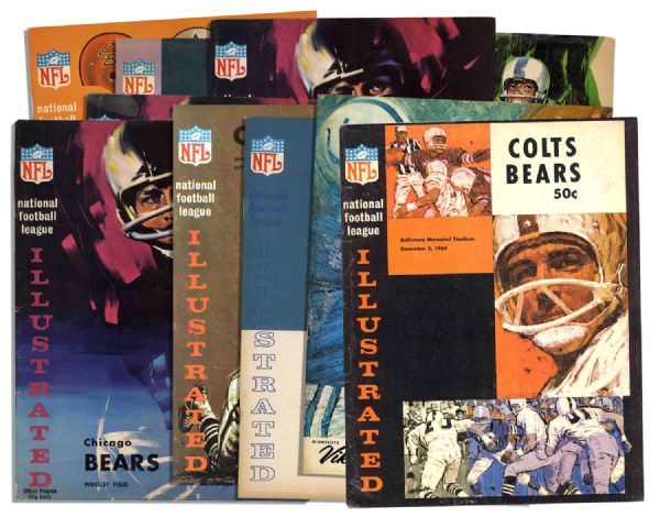 Collection of 10 Vintage Baltimore Colts Programs
