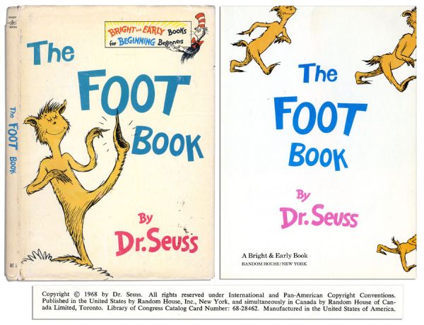 First Edition of Dr. Seuss's ''The Foot Book'' -- With Scarce First Printing Dustjacket