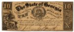 Confederate States of America Currency -- Ten Dollar Georgia Note