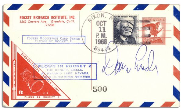 Apollo 7 Rocket Mail Signed by Donn Eisele