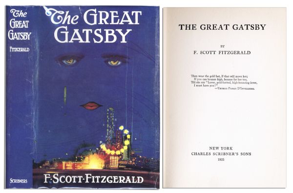 First Edition, First Printing of F. Scott Fitzgerald's ''The Great Gatsby''